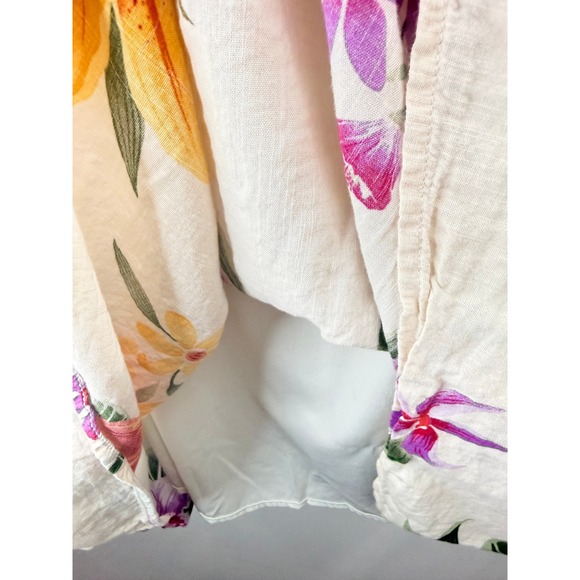 Old Navy Women's Floral Ruffle Smocked Midi Dress Cream Multi Sz 2X Boho Comfy - Picture 8 of 11